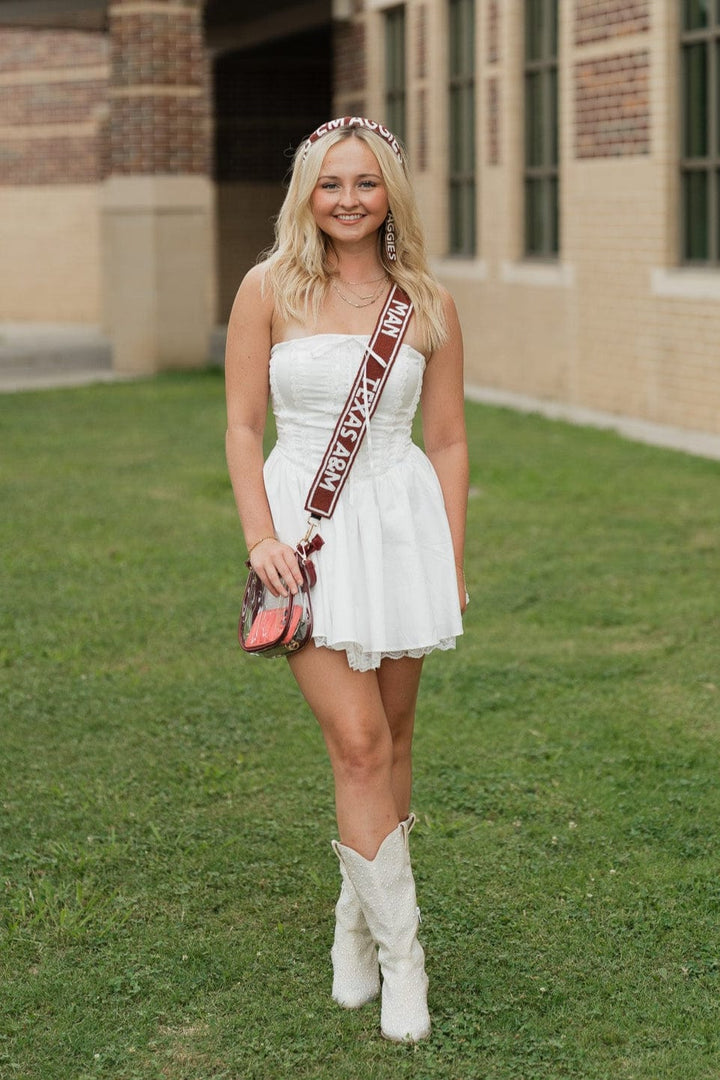 Desden Strap Texas A&M Aggies Beaded Purse Strap in Maroon and White by Desden