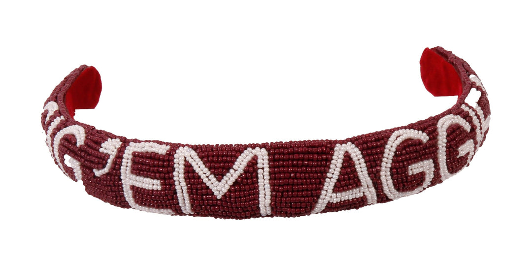 Desden Beaded Headband Texas A&M Gig 'em Aggies Headband by Desden