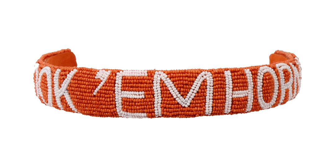 Desden Beaded Headband Texas Hook 'em Horns Headband by Desden