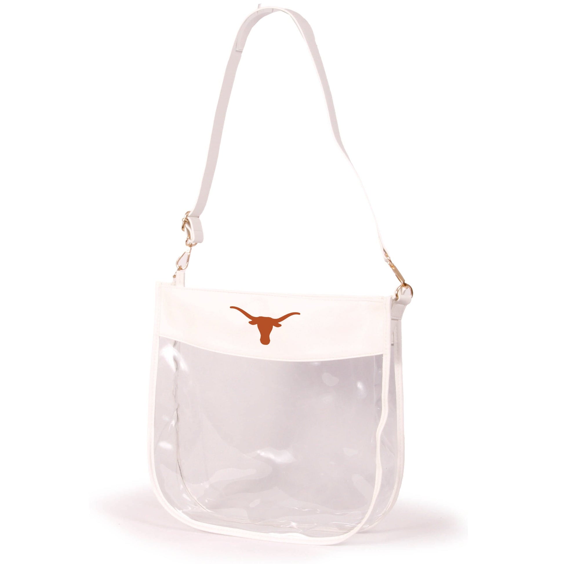 Texas Kate Large Clear Purse with Zipper in White, stadium-approved, officially licensed, by Desden