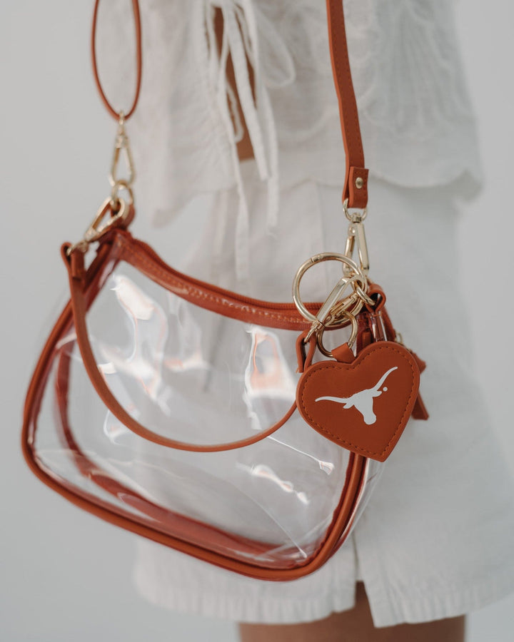 Desden Purse Texas Longhorns Clear Clara Purse with Heart Charm