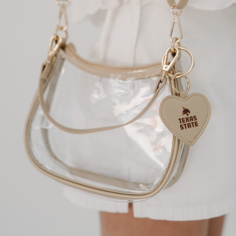 Desden Purse Texas State Bobcats Clear Clara Purse with Heart Charm