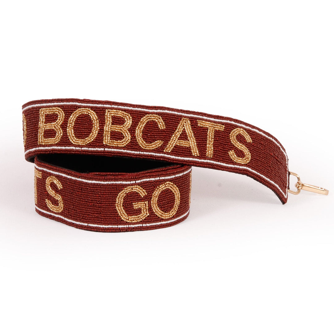 Desden Strap Texas State "Go Bobcats" Maroon and Gold Beaded Purse Strap by Desden