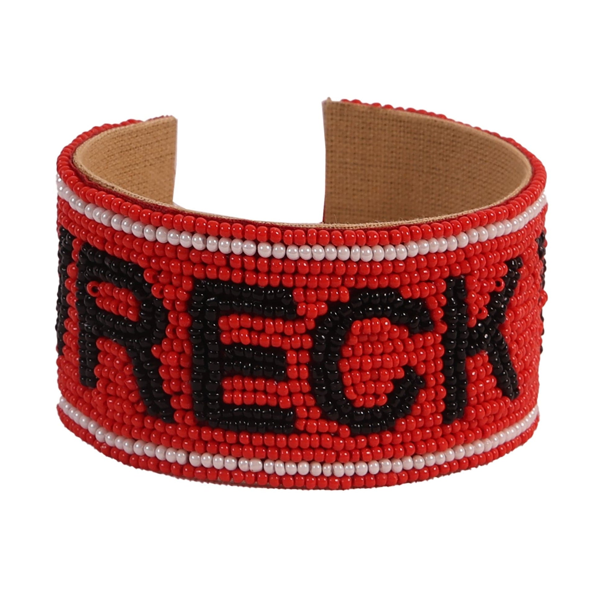 Desden Beaded Cuff Texas Tech Wreck 'Em Beaded Cuff in Red and Black by Desden