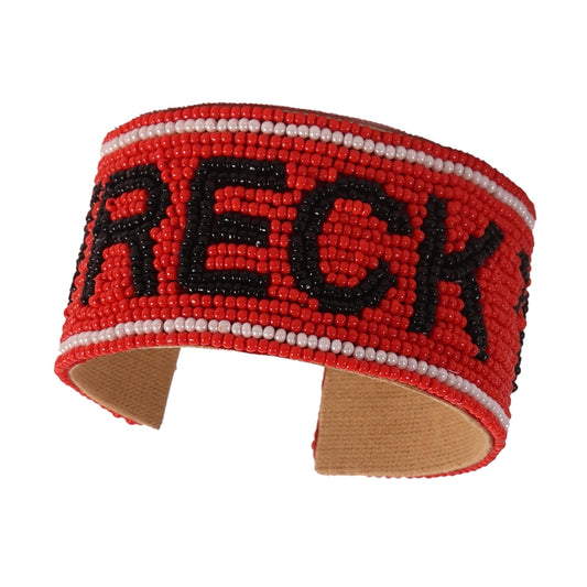 Desden Beaded Cuff Texas Tech Wreck 'Em Beaded Cuff in Red and Black by Desden