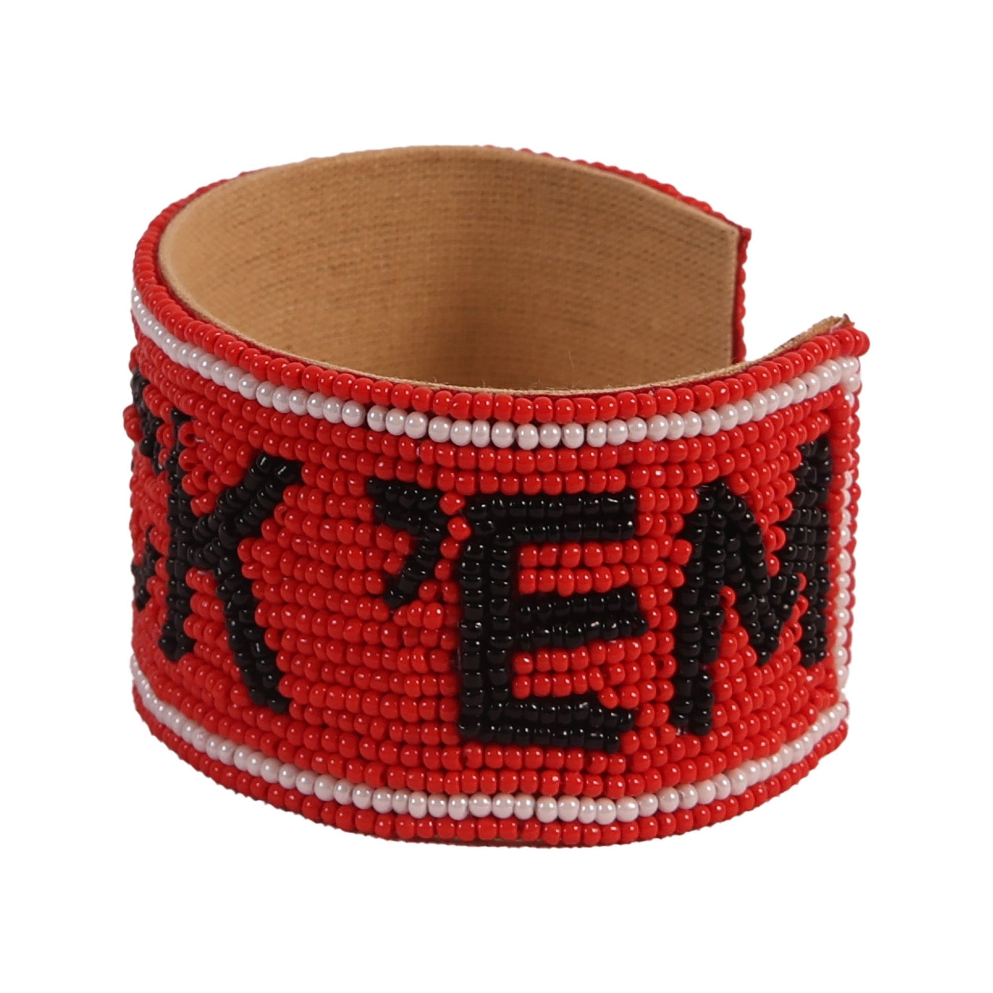 Desden Beaded Cuff Texas Tech Wreck 'Em Beaded Cuff in Red and Black by Desden