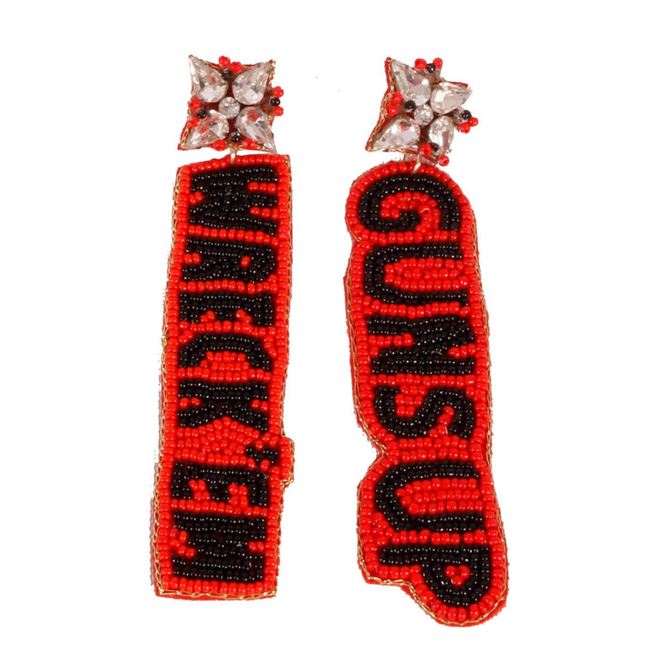 Desden Beaded Earings Texas Tech Wreck 'Em Beaded Earrings in Red and Black by Desden