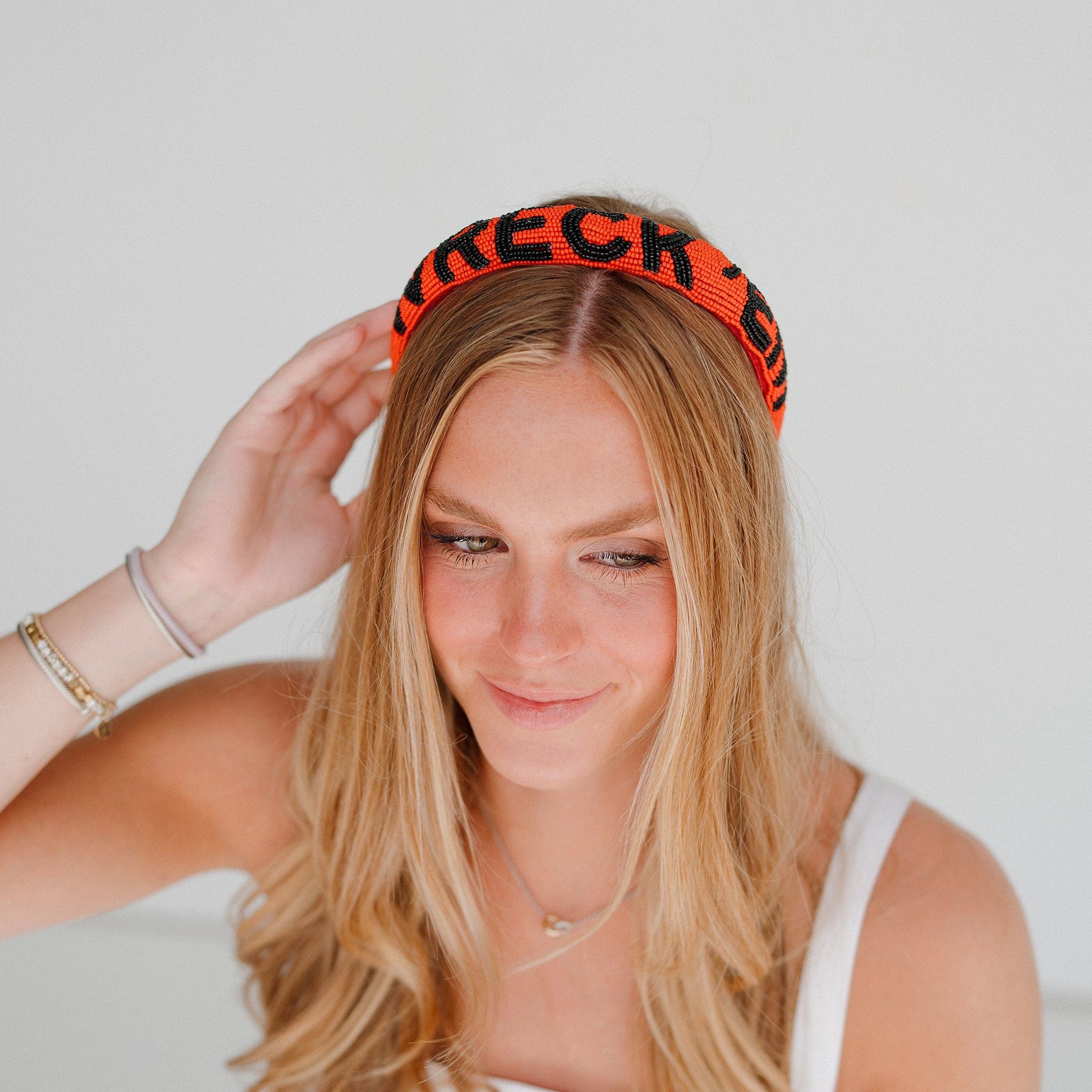 Desden Beaded Headband Texas Tech Wreck 'Em Headband  by Desden