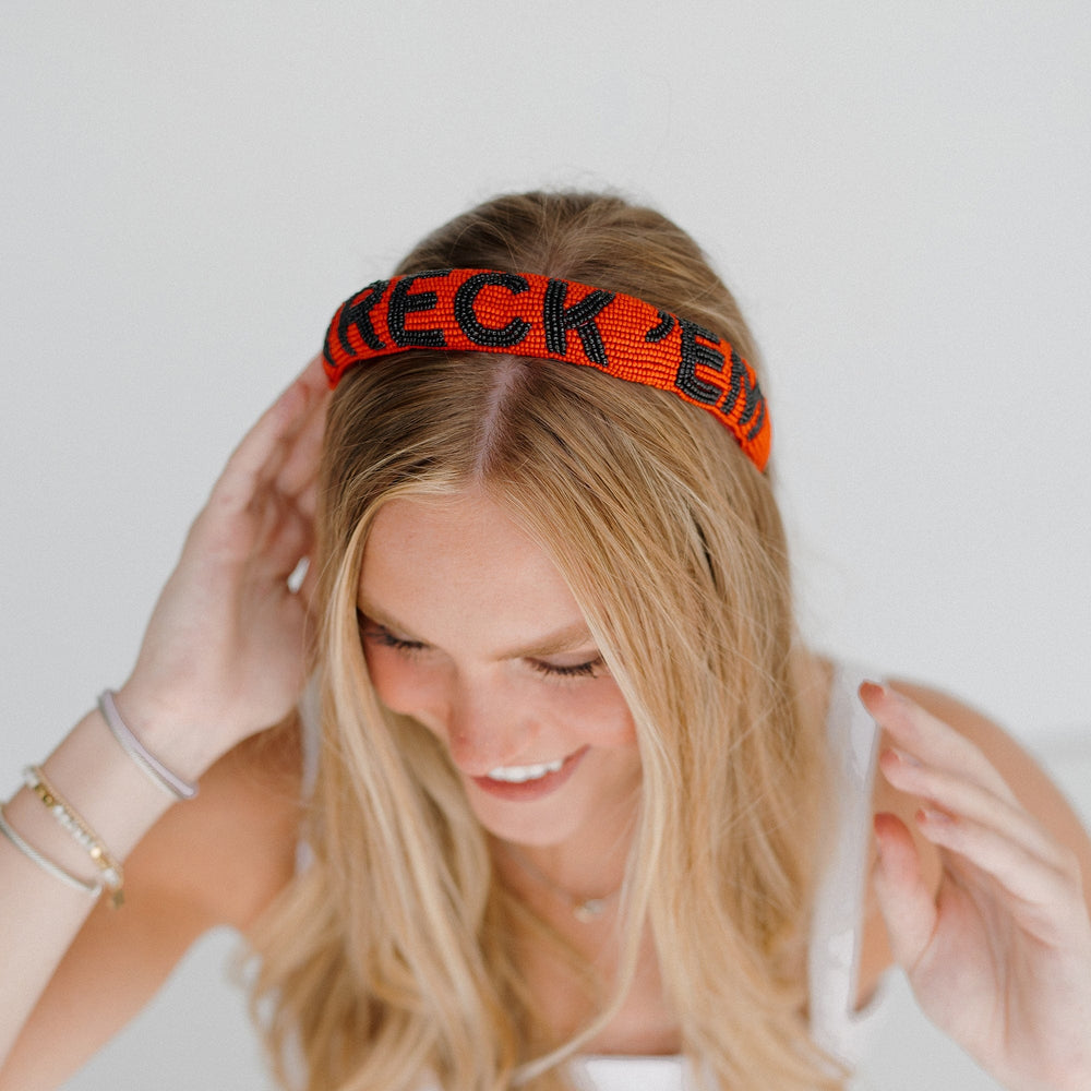 Desden Beaded Headband Texas Tech Wreck 'Em Headband  by Desden