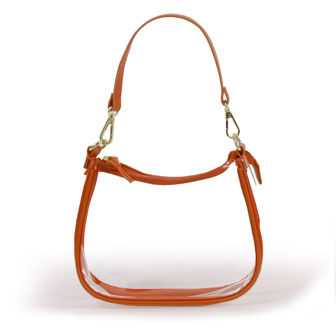 Desden Purse The Clara Clear Purse by Desden in Burnt Orange