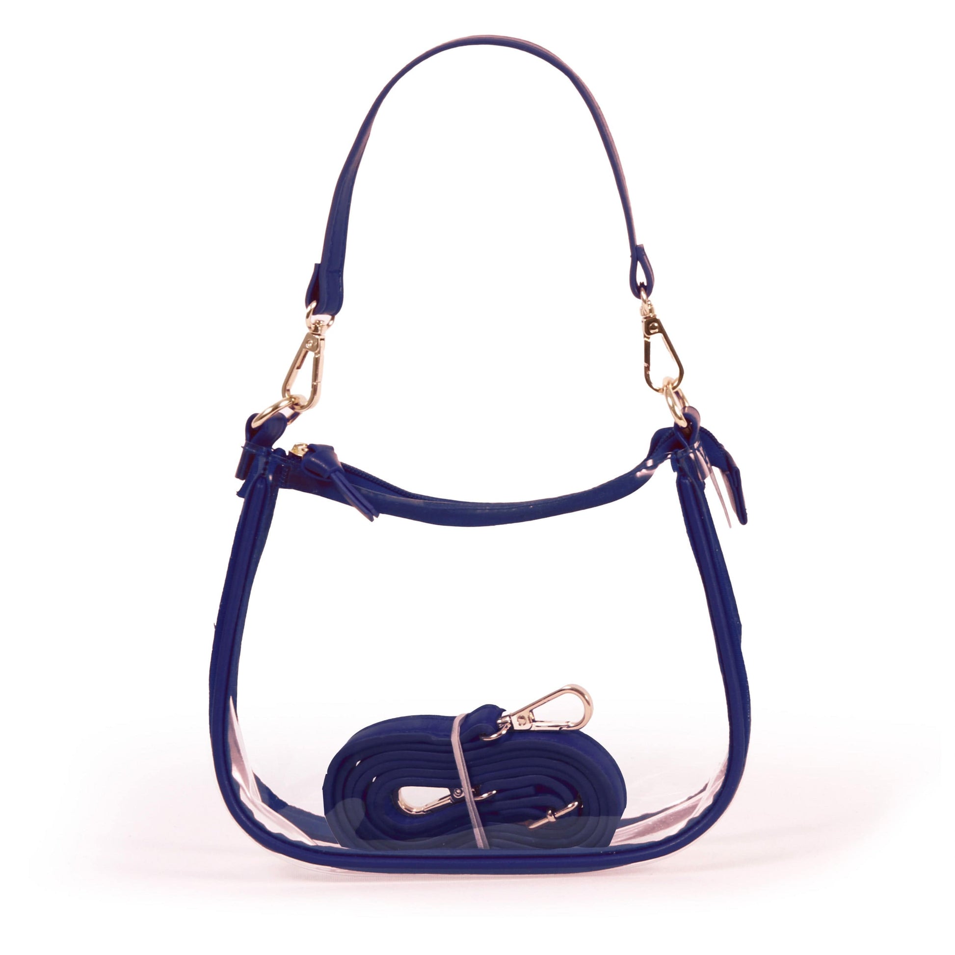 Clara Clear Crossbody Purse in Navy, stadium-approved, by Desden