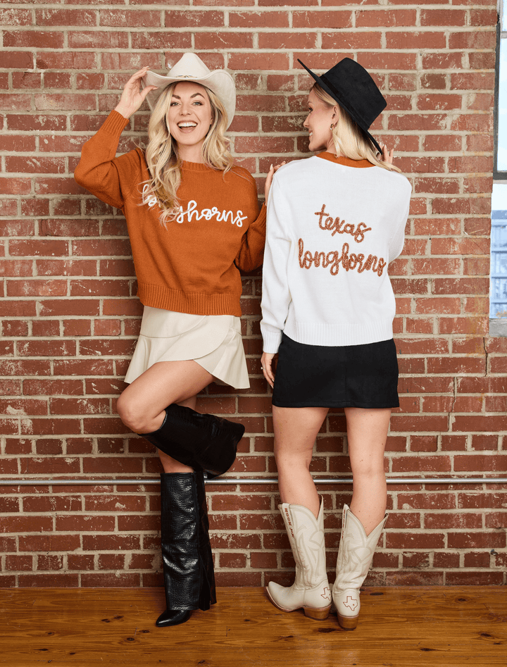 Stewart Simmons The Texas Longhorns Glitter Script Cardigan