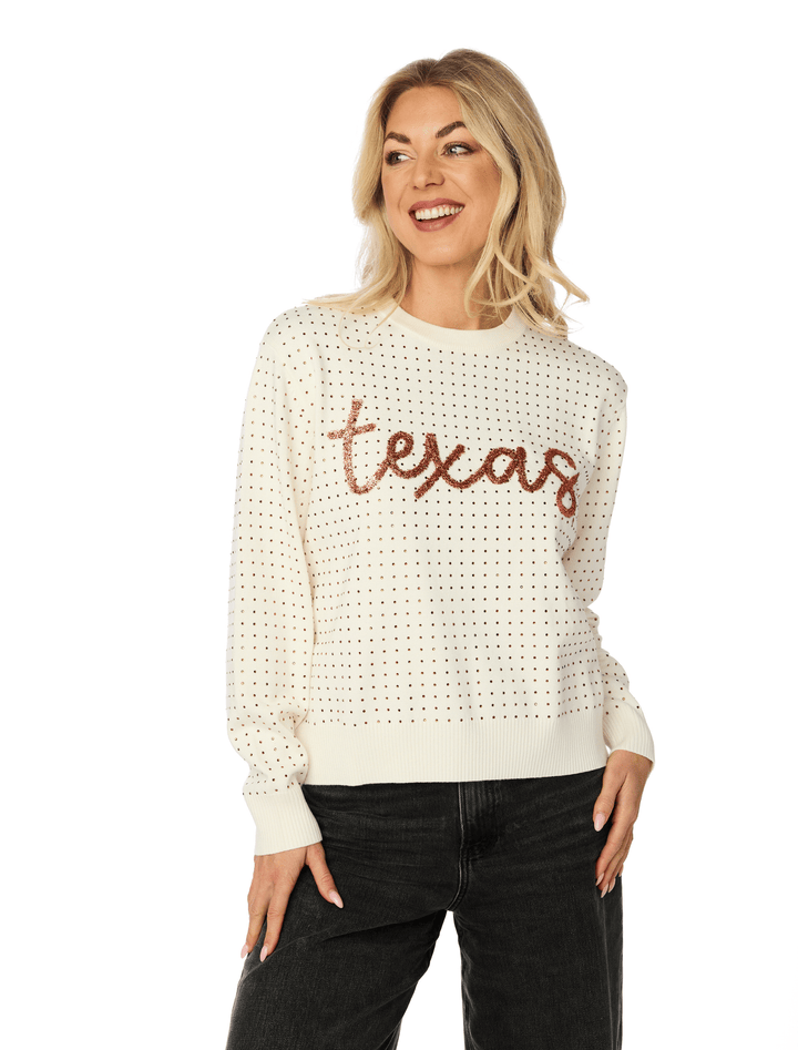 Stewart Simmons The Texas Rhinestone + Glitter Script Sweater