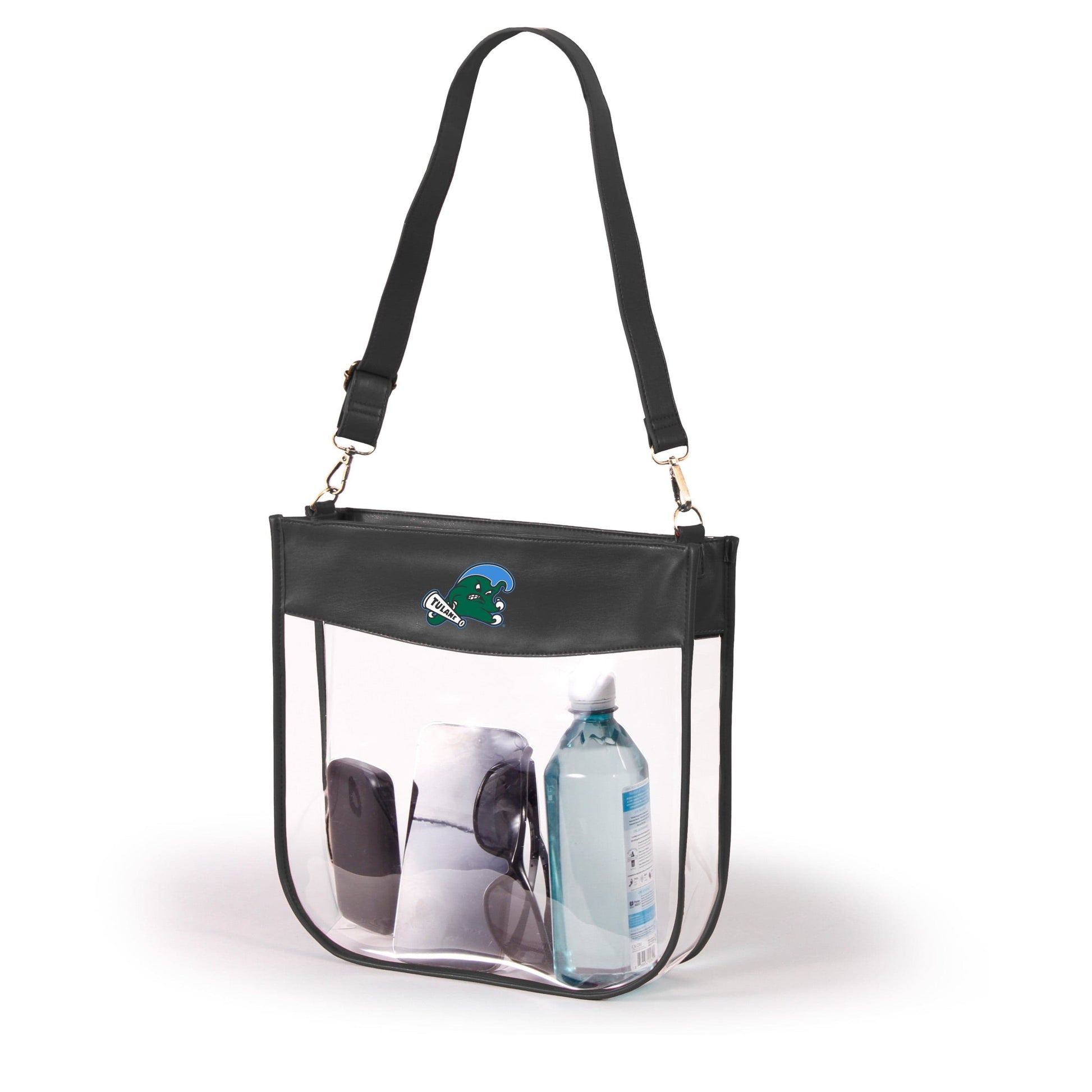 Tulane Kate Large Clear Purse with Zipper, stadium-approved, officially licensed, by Desden