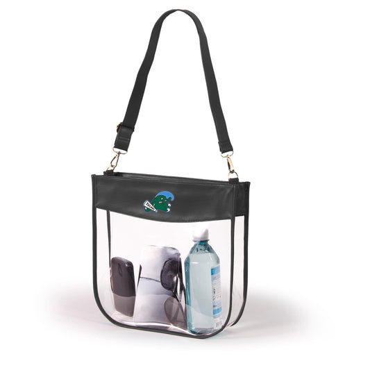Tulane Kate Large Clear Purse with Zipper, stadium-approved, officially licensed, by Desden