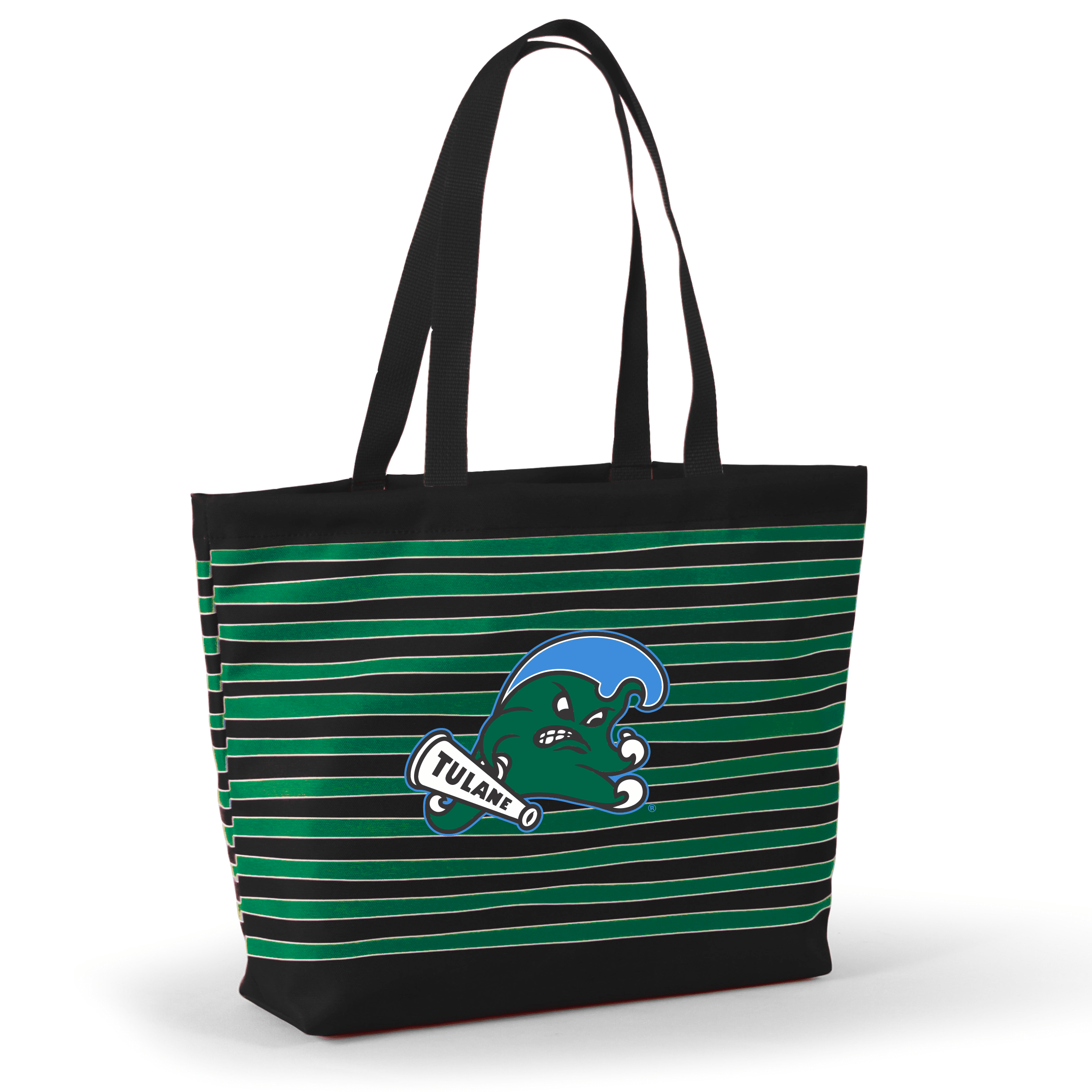 Desden Tote Tulane Green Wave Tatum Tote Wavy Striped Tote by Desden