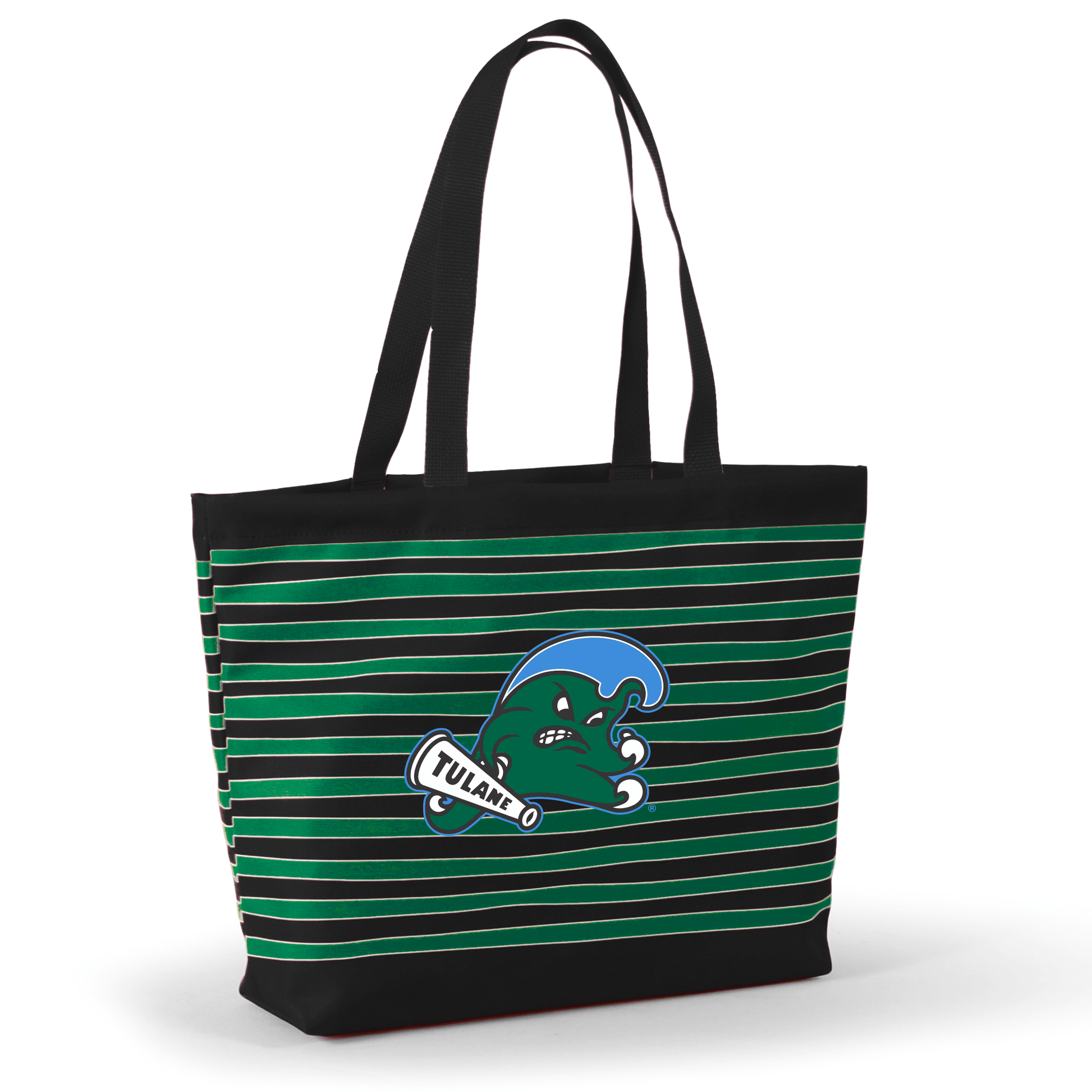 Desden Tote Tulane Green Wave Tatum Tote Wavy Striped Tote by Desden