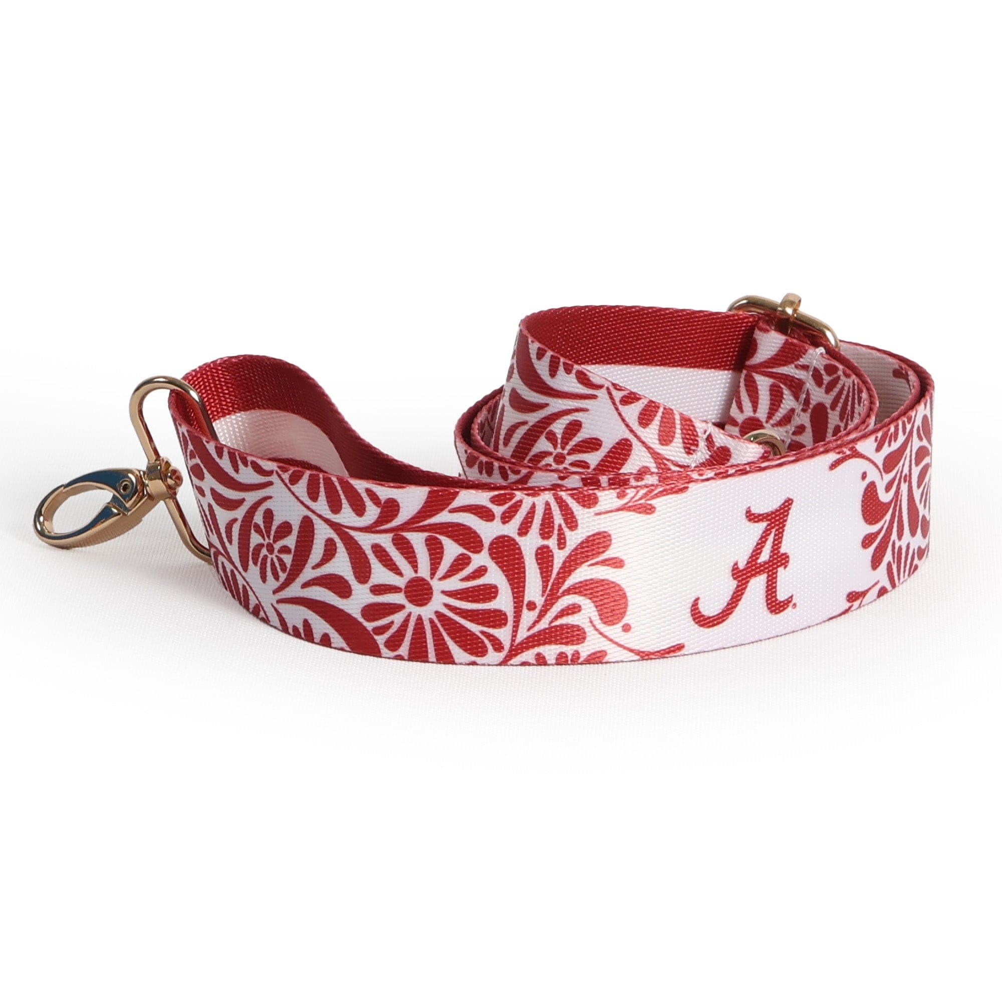 Desden Accessory University of Alabama Crimson and White Floral Printed Purse Strap