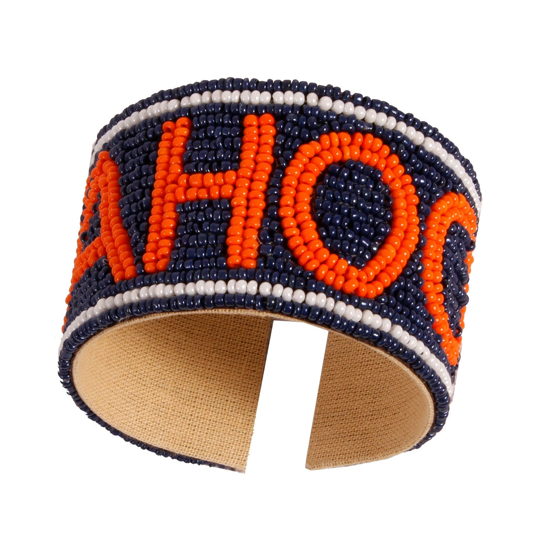 Desden Beaded Cuff University of Virginia Wahoos Beaded Cuff in Navy and Orange by Desden