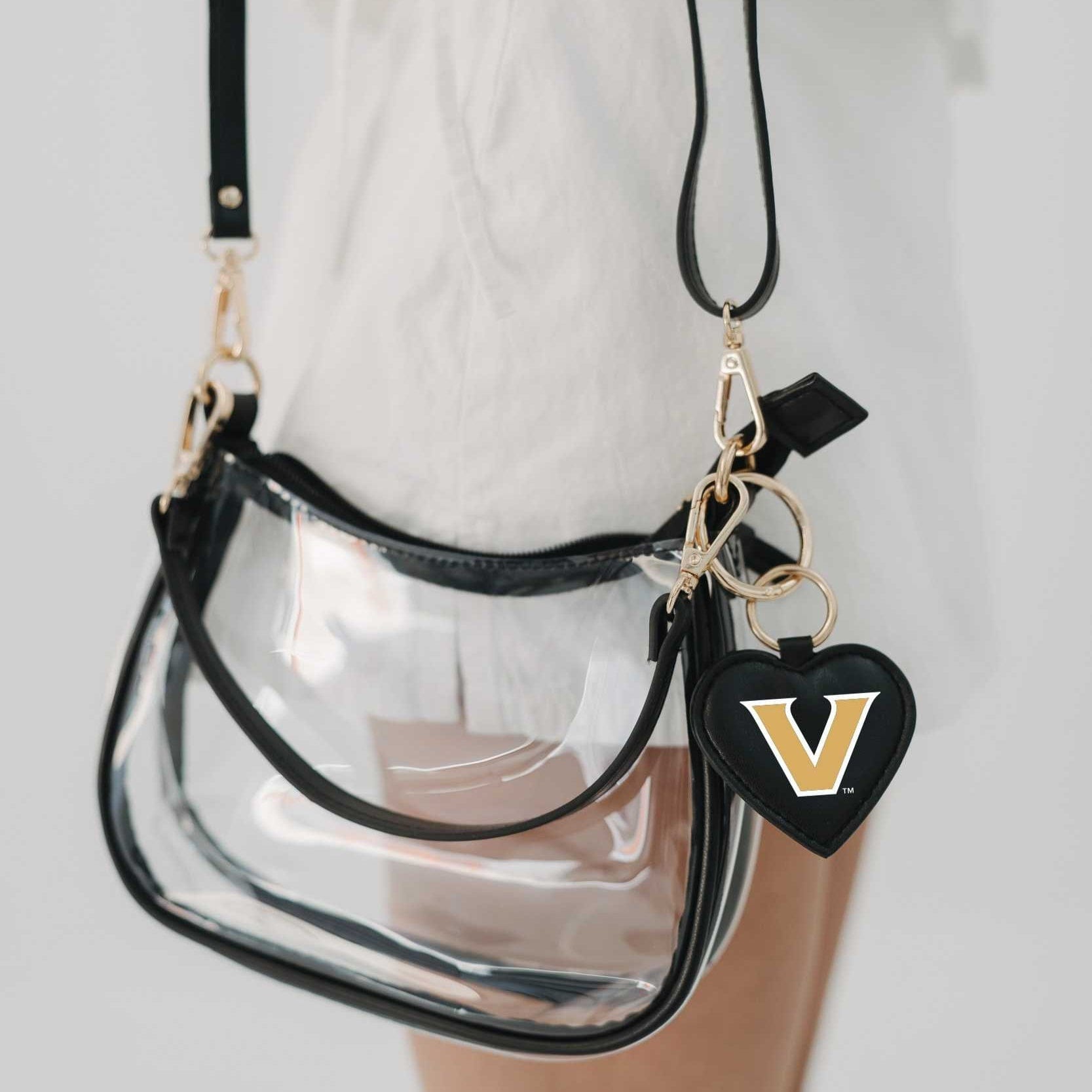 Desden Purse Vanderbilt Commodores Clear Clara Purse with Heart Charm