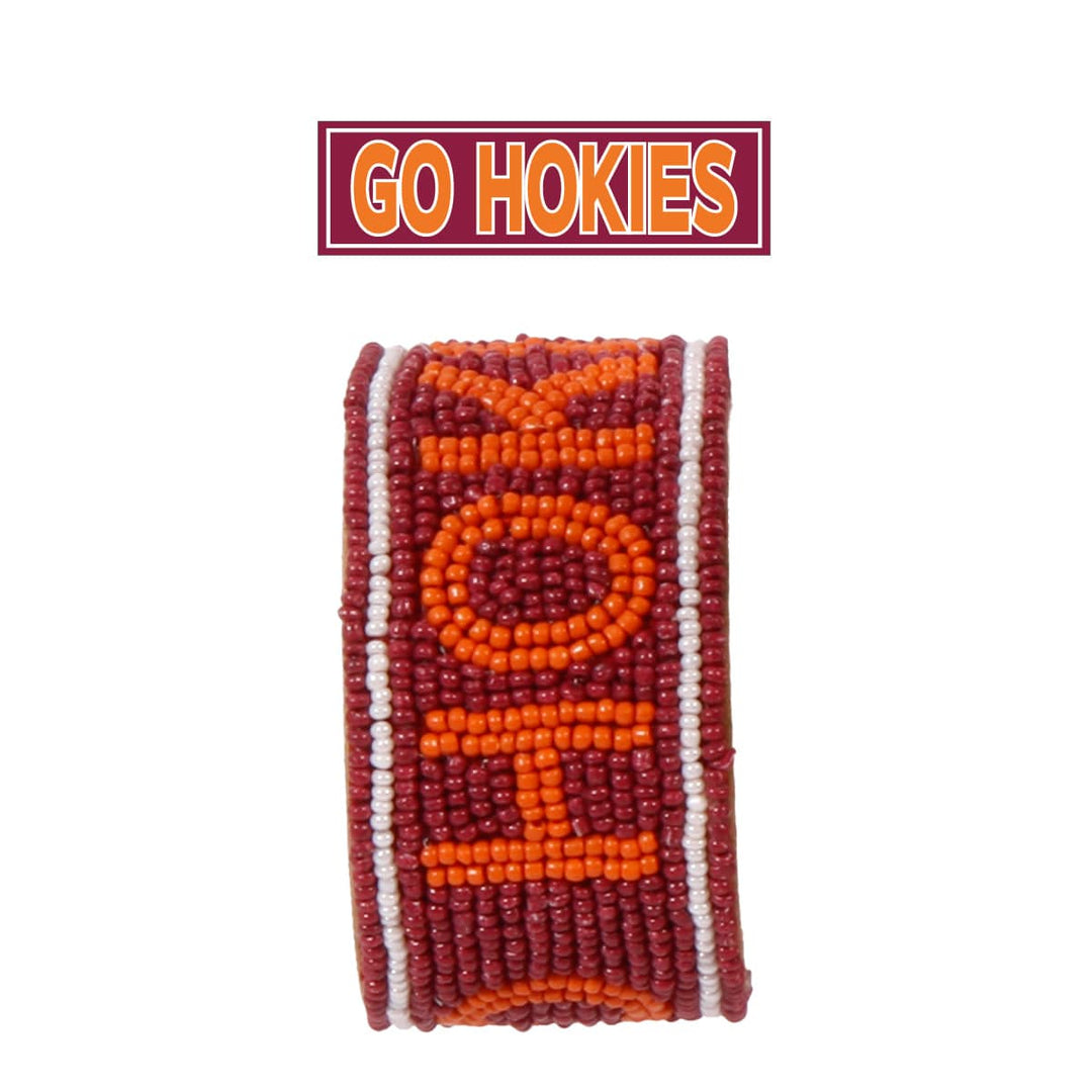 Desden Beaded Cuff Virginia Tech Hokies Beaded Cuff in Maroon and Orange by Desden