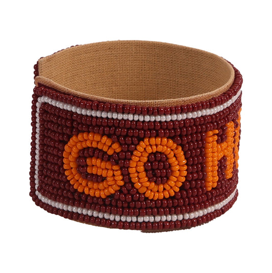 Desden Beaded Cuff Virginia Tech Hokies Beaded Cuff in Maroon and Orange by Desden