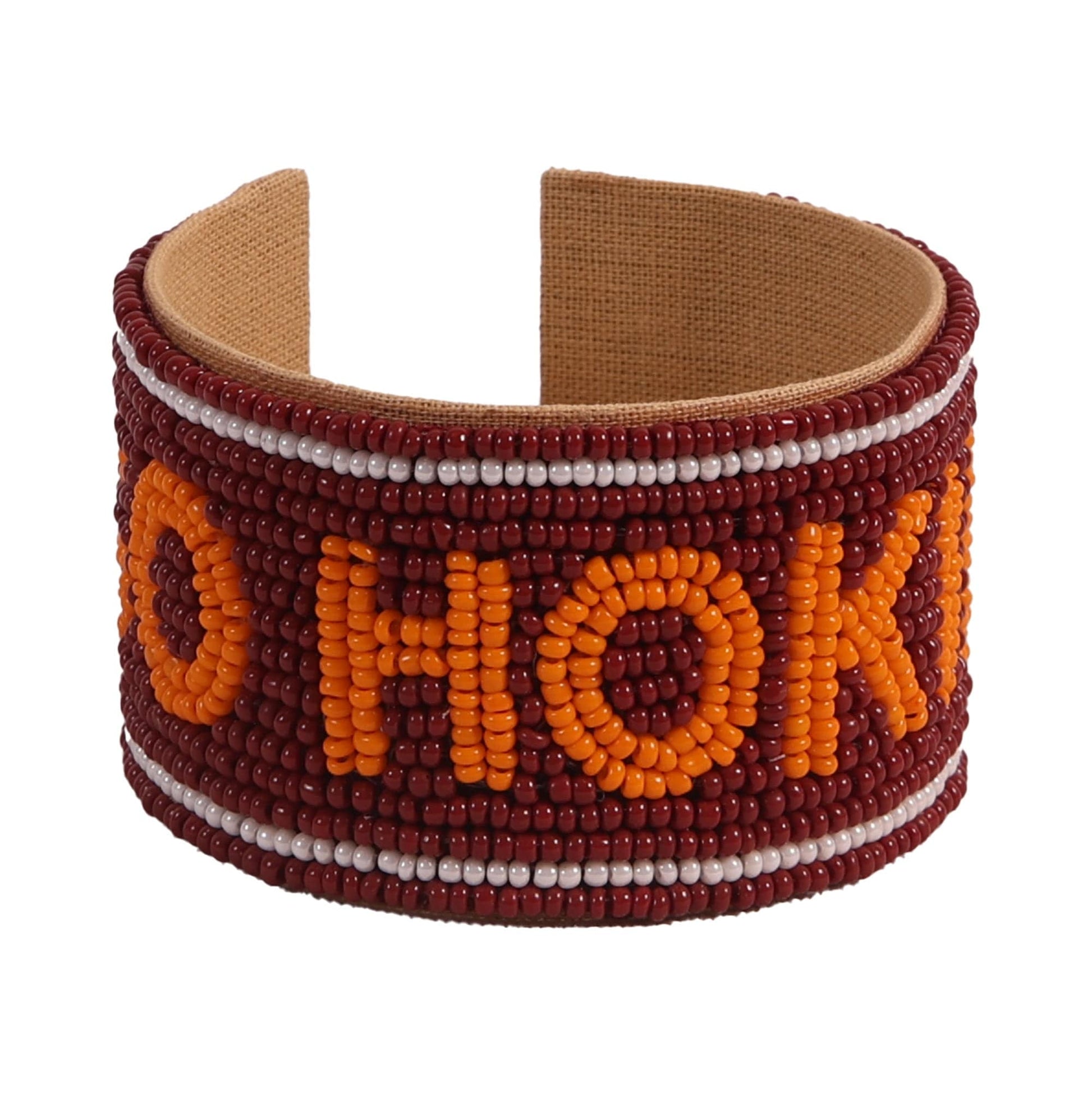 Desden Beaded Cuff Virginia Tech Hokies Beaded Cuff in Maroon and Orange by Desden