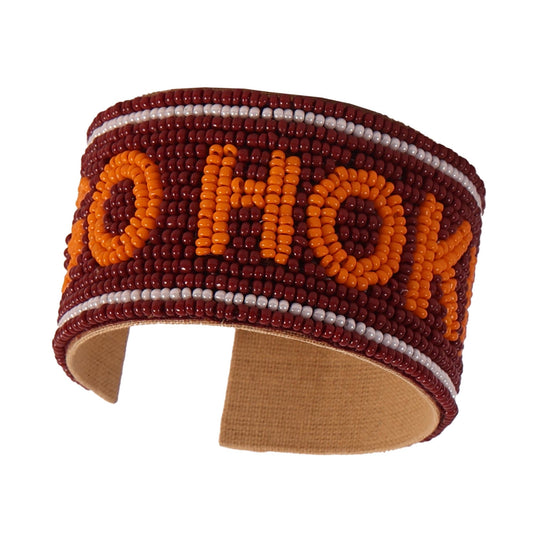 Desden Beaded Cuff Virginia Tech Hokies Beaded Cuff in Maroon and Orange by Desden