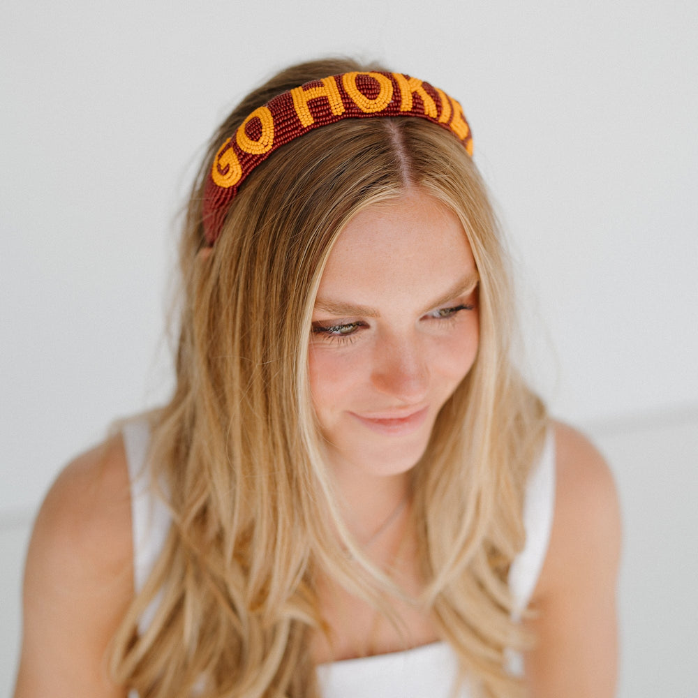 Desden Beaded Headband Virginia Tech Hokies Headband by Desden