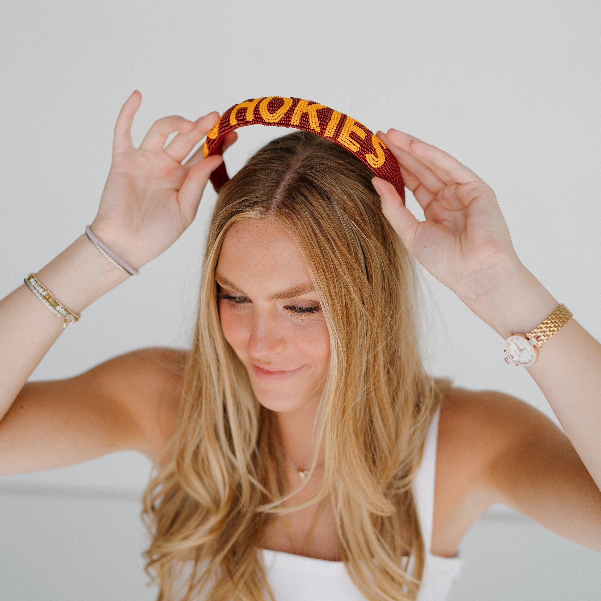 Desden Beaded Headband Virginia Tech Hokies Headband by Desden
