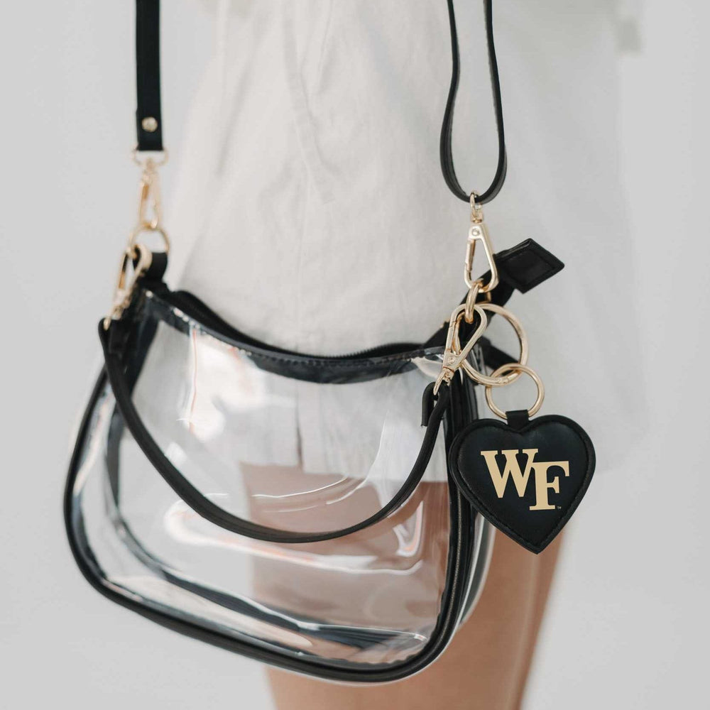 Desden Purse Wake Forest Demon Deacons Clear Clara Purse with Heart Charm