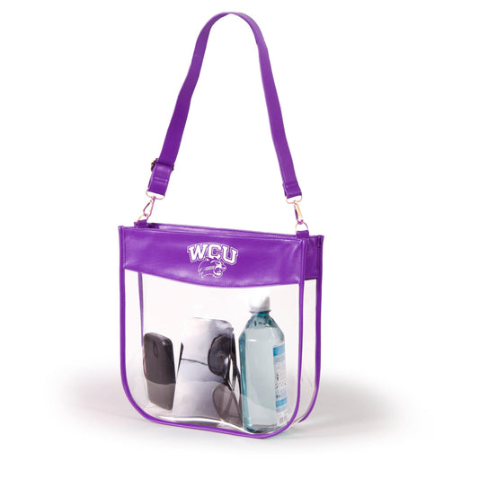 Western Carolina Kate Large Clear Purse with Zipper, stadium-approved, officially licensed, by Desden