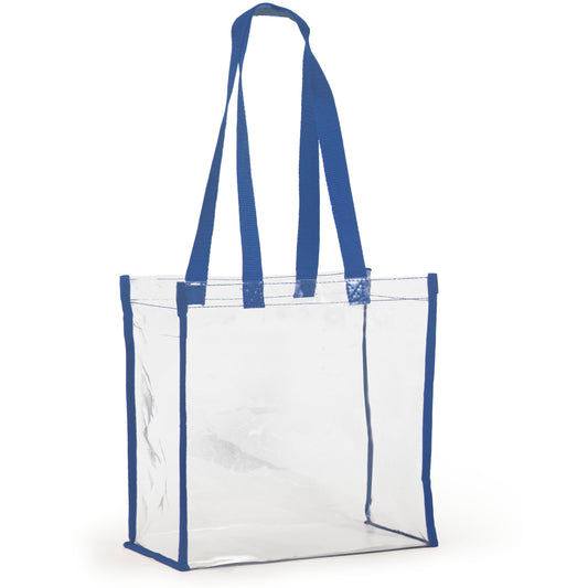 Clear Stadium Tote in Royal, stadium-approved, by Desden