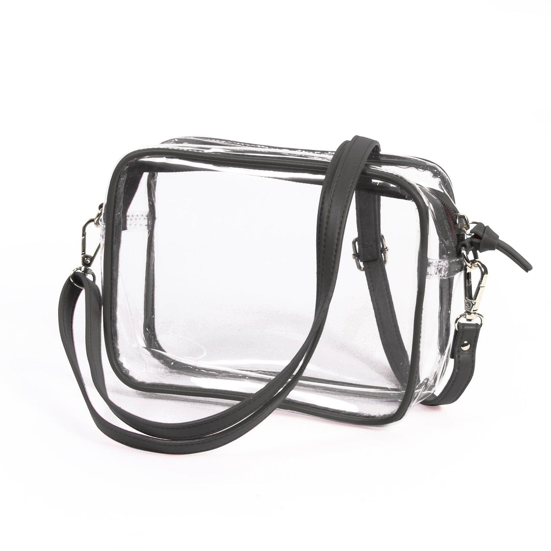 Small Rectangular Purse Bridget Purse in Team Colors - Solid Vegan Leather Trimmed Clear Camer ...