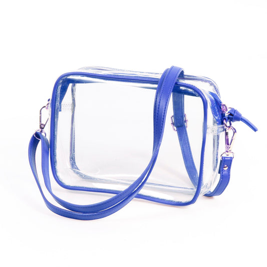 Bridget Clear Purse in Royal, stadium-approved, by Desden