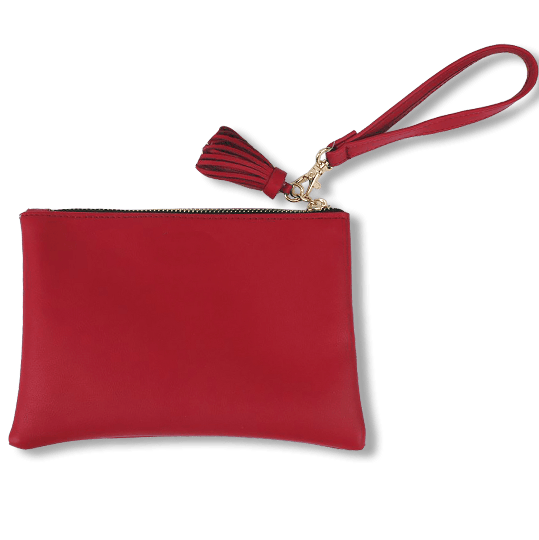 Closeout:Wristlet in Vegan Leather - Red