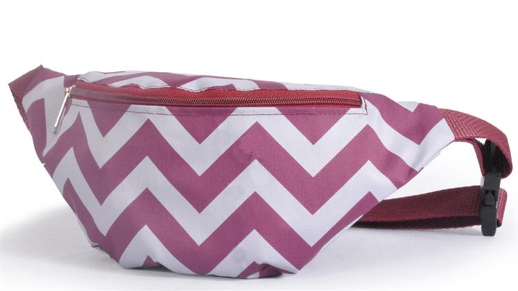 Chevron Fanny Pack in Maroon and Grey - Desden