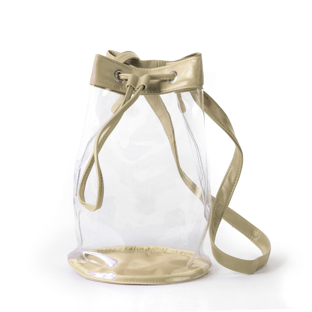 Desden Purse Gold Closeout:Madison Clear Bucket Bag - Gold