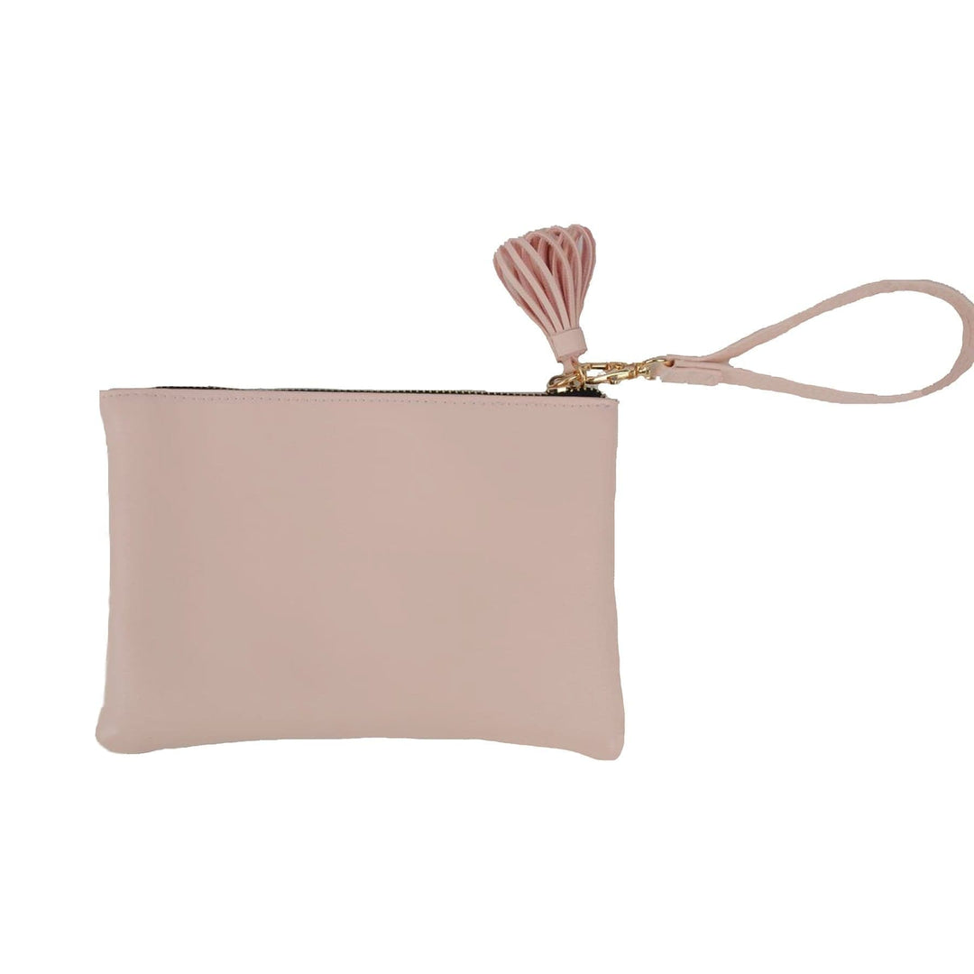 Closeout:Wristlet in Vegan Leather - Light Pink