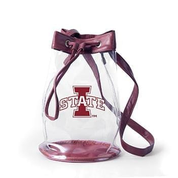 Closeout:Madison Clear Bucket Bag- Iowa State