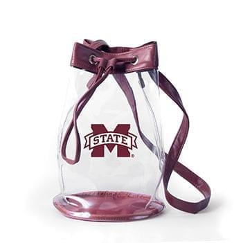 Desden Purse Closeout:Madison Clear Bucket Bag- Mississippi State