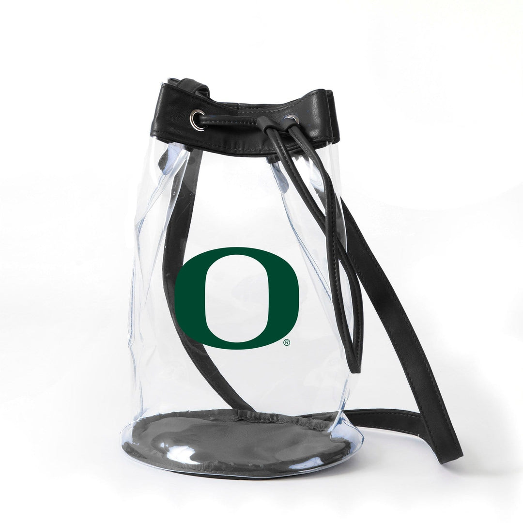 Desden Purse Closeout:Madison Clear Bucket Bag- Oregon Ducks