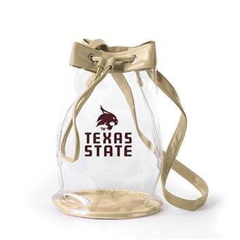 Closeout:Madison Clear Bucket Bag- Texas State