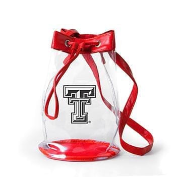 Desden Purse Closeout:Madison Clear Bucket Bag- Texas Tech