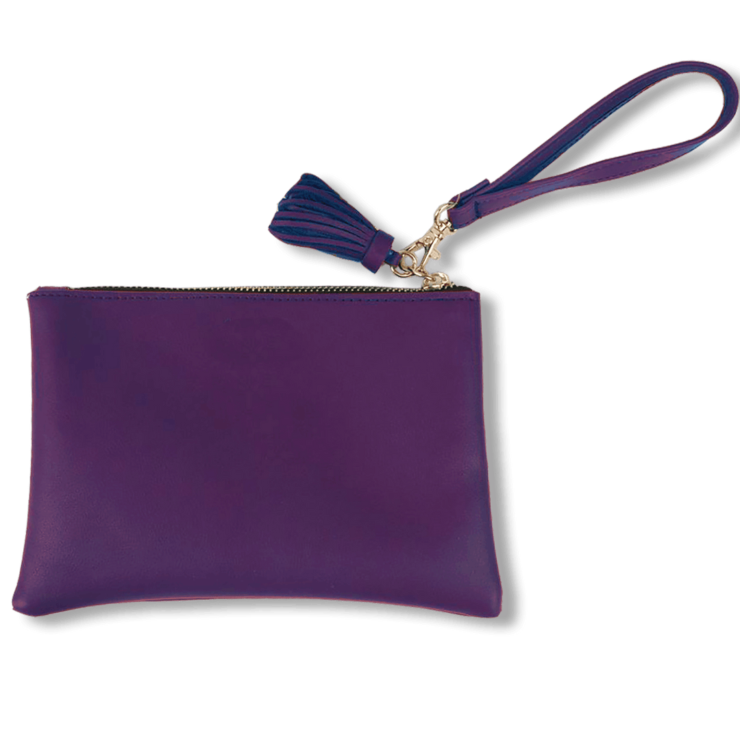 Closeout:Wristlet in Vegan Leather - Purple