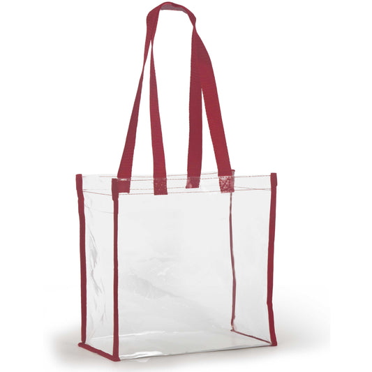 Clear Stadium Tote in Red, stadium-approved, by Desden