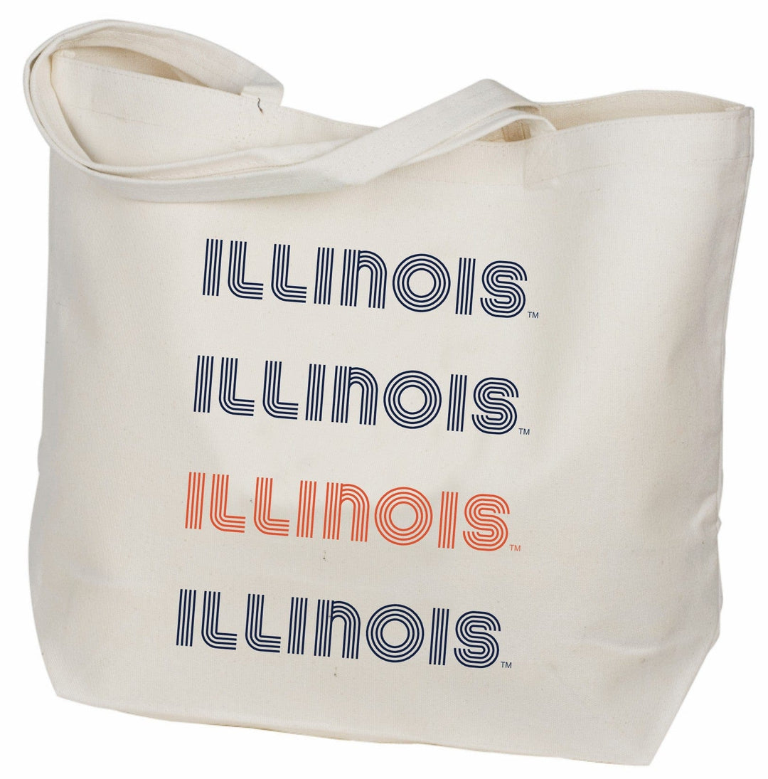 Retro Canvas Tote Bag - Illinois