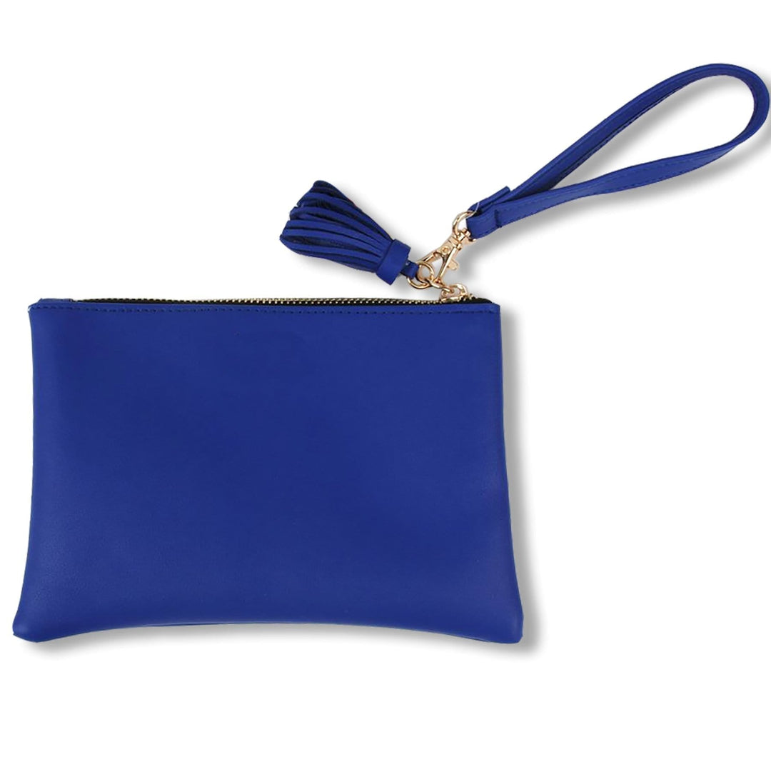 Desden Purse Royal Blue Closeout:Wristlet in Vegan Leather - Royal Blue